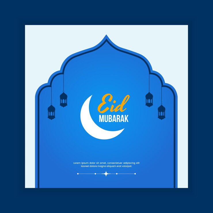 Banner de saludos de Eid Al Adha Mubarak en las redes sociales o plantilla de publicación