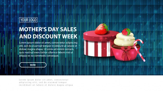 Banner de la semana de descuentos y ventas del día de la madre.