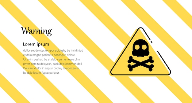 Banner de señal de advertencia de precaución para la página web.