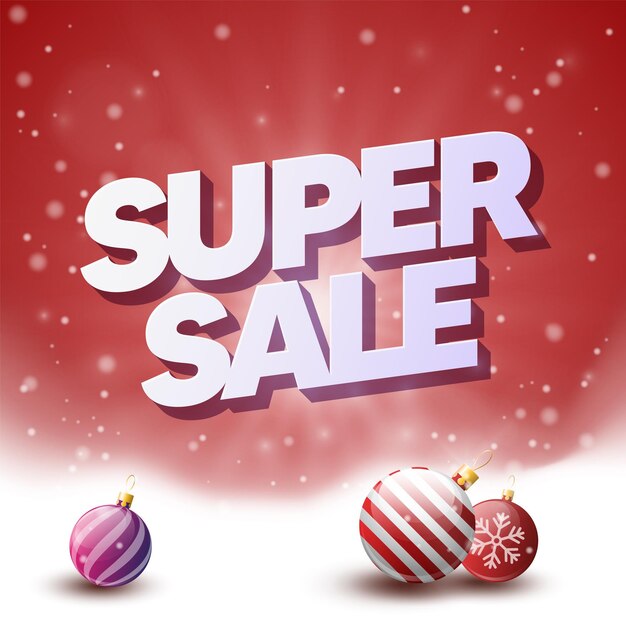 Banner de sitio web de oferta de Navidad de súper venta