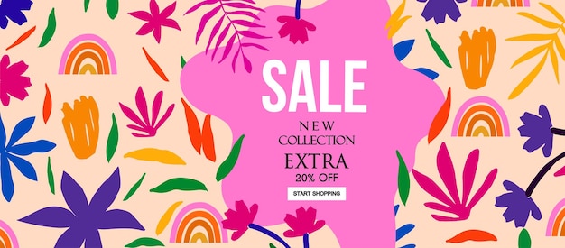 Banner de sitio web de rebajas de verano Etiqueta de venta