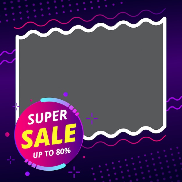 Vector banner de super venta editable creativo