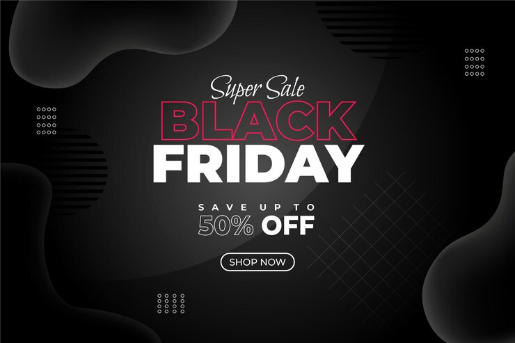 Banner de super venta de viernes negro abstracto moderno