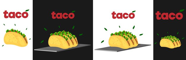 BANNER TACO FONDO BLANCO Y NEGRO LOGOTIPO TACO MEXICA