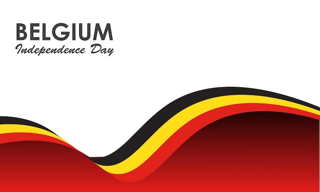 Banner de tarjeta de felicitación del día nacional de Bélgica con ilustración de vector de texto de plantilla Fiesta conmemorativa belga