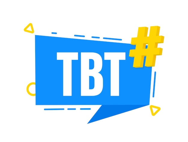 Banner Tbt con icono de hashtag para el marketing en las redes sociales