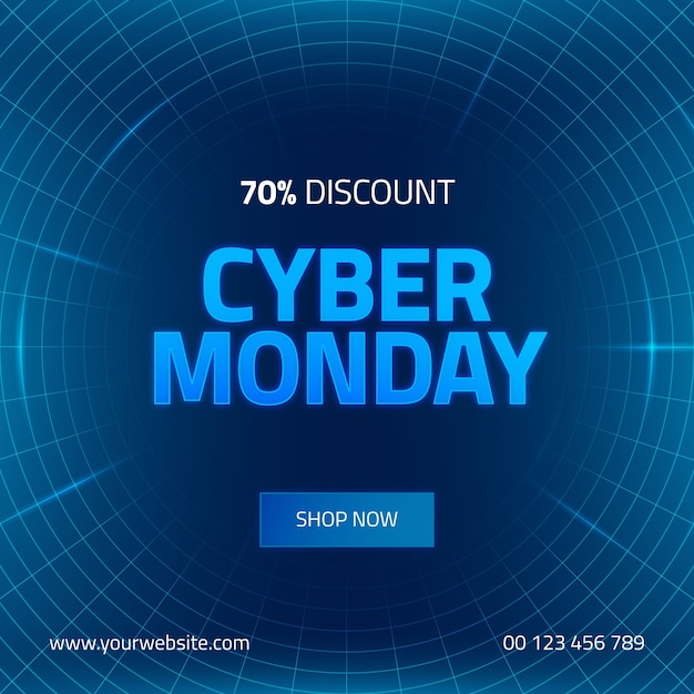 Vector banner de tecnología cyber monday