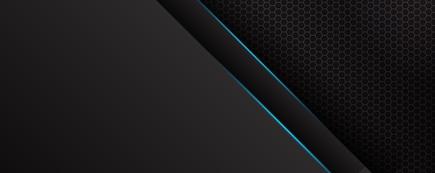 Banner de tecnología futurista de luz azul abstracta