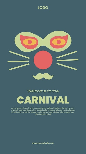 Banner de tema animal de carnaval colorido de vector libre