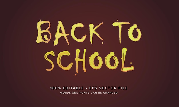 Banner de tema de tipografía de render 3d de regreso a la escuela