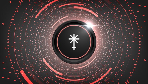 Banner temático de moneda criptográfica Juno Icono de Juno sobre fondo de color negro moderno