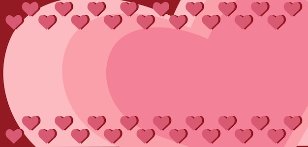 Vector banner de templete de san valentín con venta de marketing de corazones
