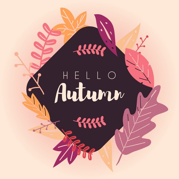 Banner de temporada de otoño promocional con hojas y ramas