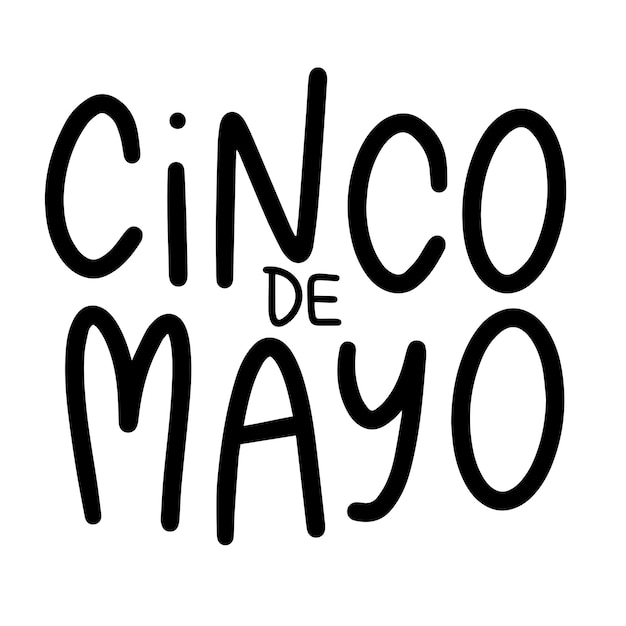 Banner de texto del Cinco de Mayo Arte vectorial dibujado a mano