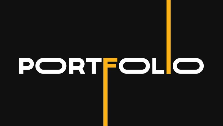 Banner de texto creativo de cartera con ilustración de fondo negro