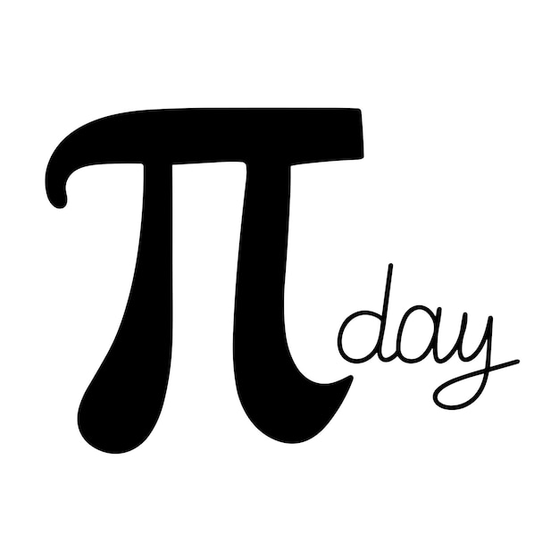 Vector banner de texto de feliz día de pi en color negro escritura a mano inscripción del día mundial del sueño aislada en blanco