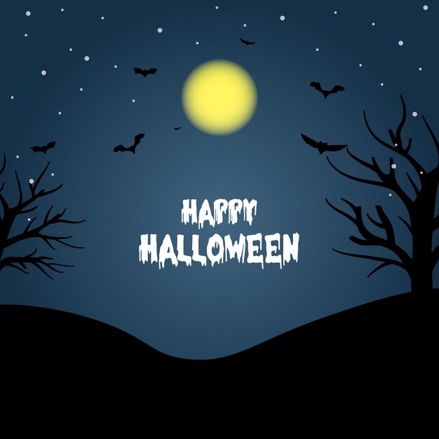 Vector banner de texto feliz halloween, vector de diseño