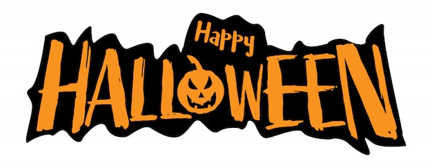 Vector banner de texto feliz halloween