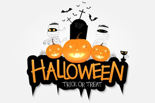 Banner de texto feliz halloween