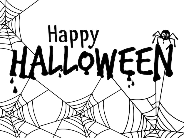 Banner de texto de Halloween con araña