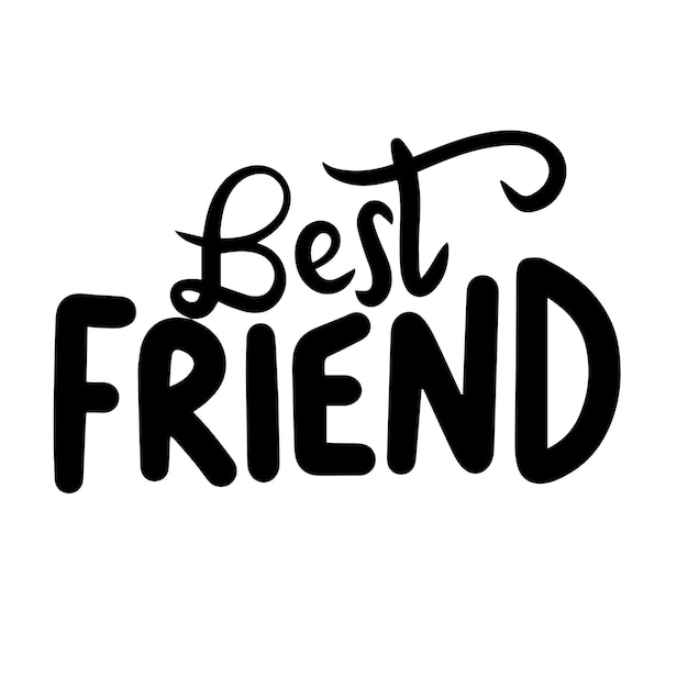 Banner de texto del mejor amigo Arte vectorial dibujado a mano