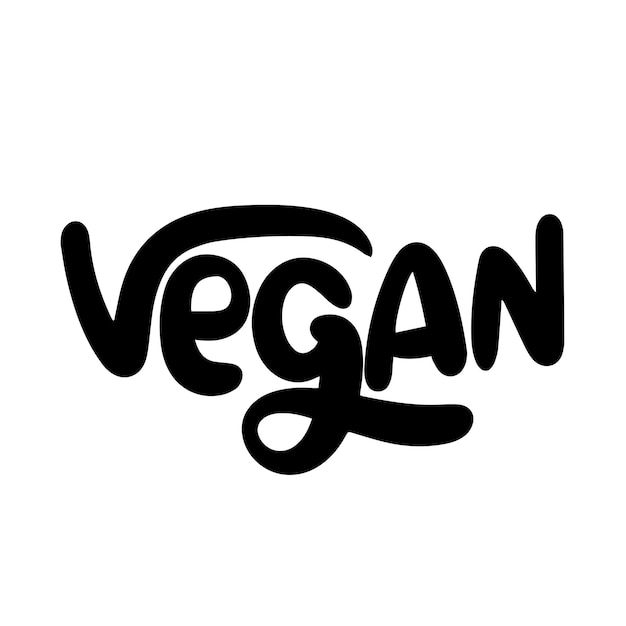 Vector banner de texto vegano aislado en un fondo transparente arte vectorial dibujado a mano