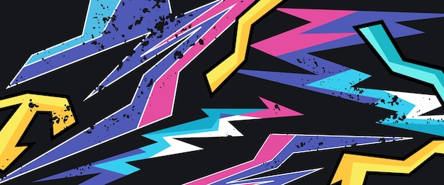 Banner de texturas de carreras abstractas de velocidad deportivas coloridas Ilustración vectorial de patrones geométricos Diseños de banners de carreras de rayas abstractas gráficas para carreras de vehículos de envoltura, aventuras de rally y librea