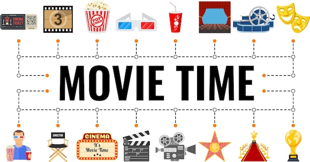 Banner de tipografía de cine y películas
