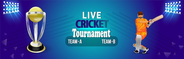 Banner de torneo de cricket en vivo