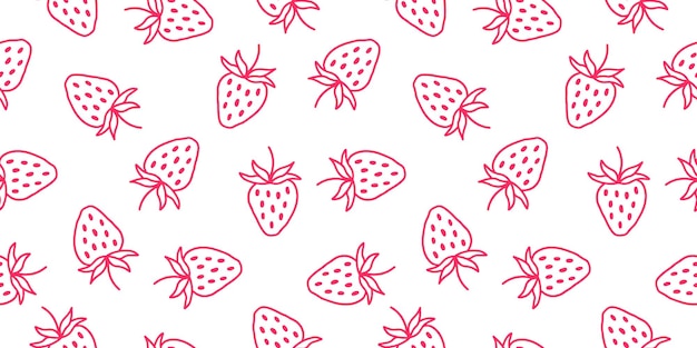 Banner transparente con fresa de contorno rosa. Patrón sin costuras de fresa.