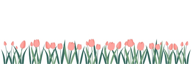 Vector banner con tulipanes para el 8 de marzo ilustración vectorial