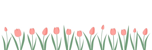 Banner con tulipanes para el 8 de marzo ilustración vectorial