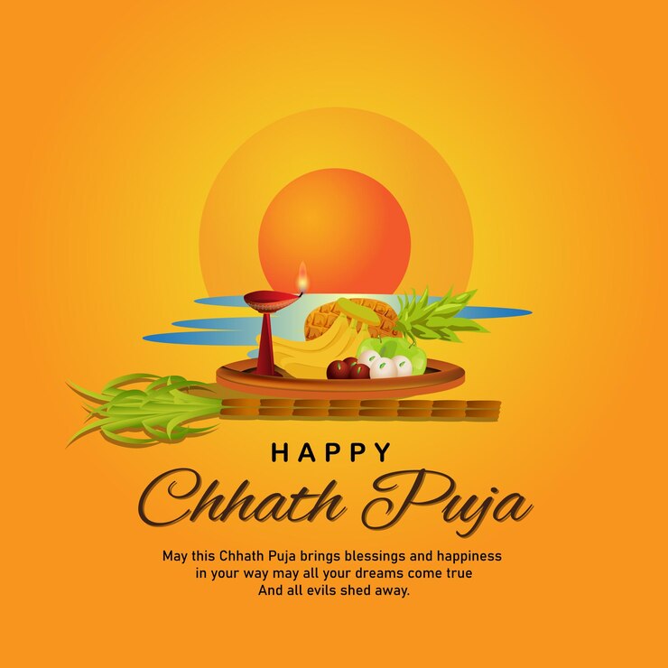 Banner de vacaciones feliz chhath puja