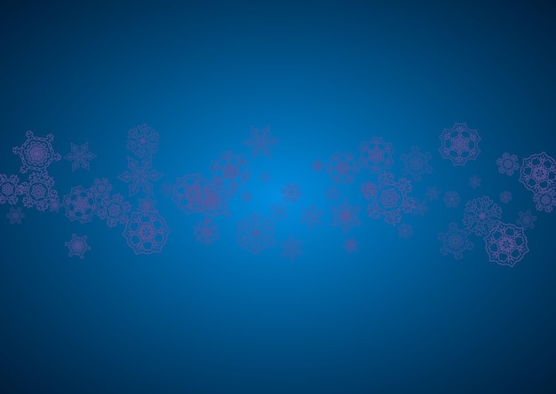 Banner de vacaciones de Navidad y año nuevo con copos de nieve.