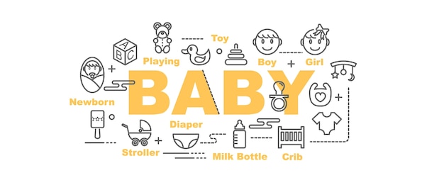 banner de vector de bebé