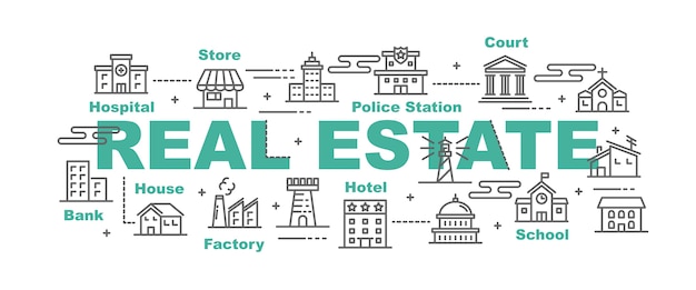 banner de vector de bienes raíces