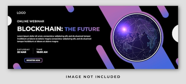 Banner de vector de conferencia futurista blockchain