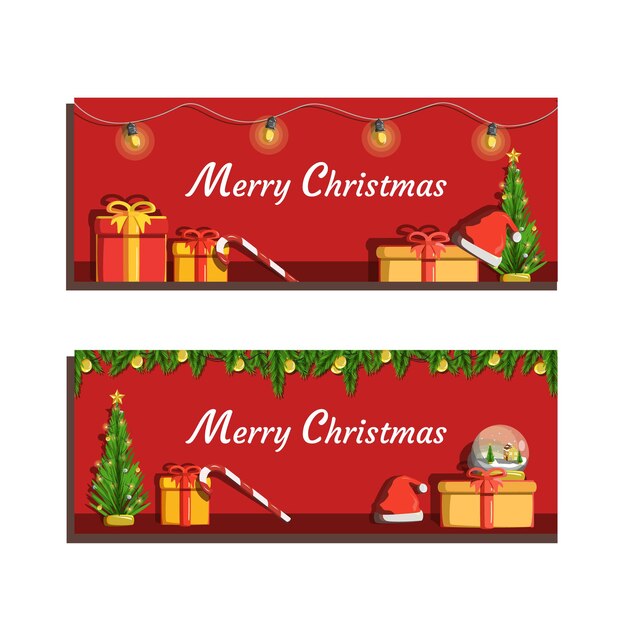 Banner Vector Ilustración Feliz Navidad