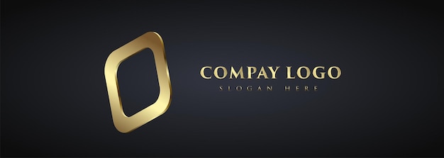 Banner de vector de logotipo cuadrado premuim sobre fondo oscuro un diseño de logotipo de empresa de lujo