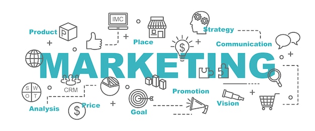 banner de vector de marketing