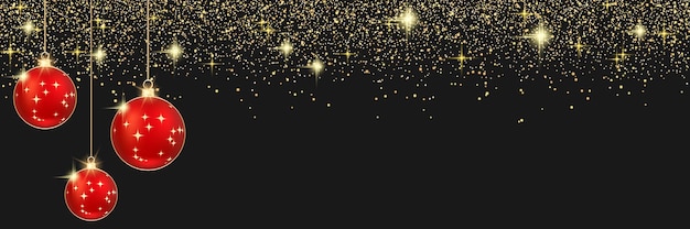 Banner de vector de Navidad y año nuevo con estrellas y copos de nieve