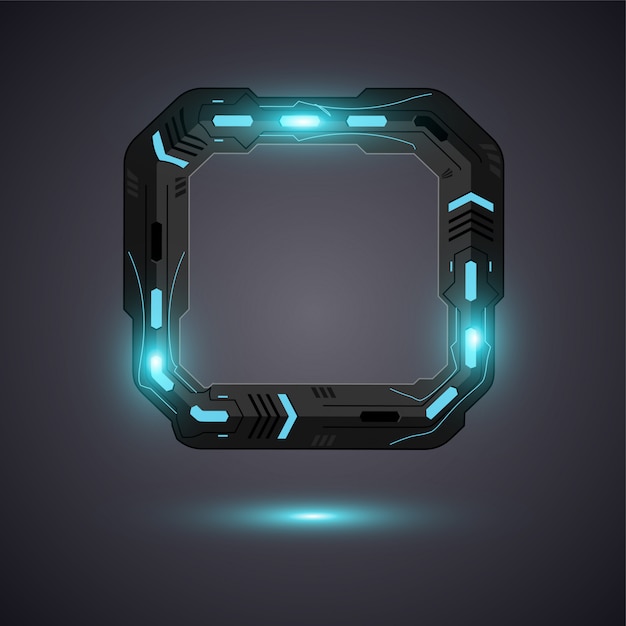 Banner de vector de tecnología cuadrado.