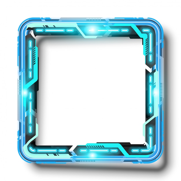 Banner de vector de tecnología de rectángulo
