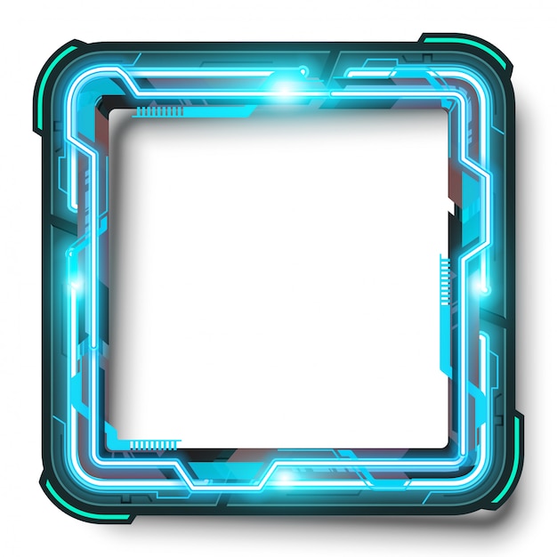 Banner de vector de tecnología de rectángulo