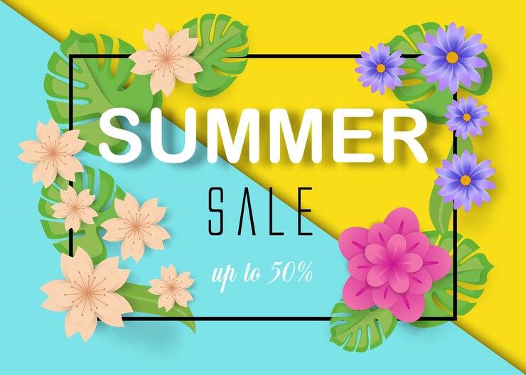 Vector banner de vector de venta de verano