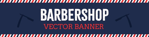 Banner vectorial de barbería de estilo plano