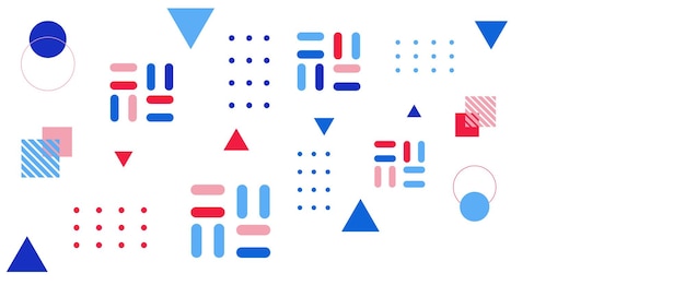 Banner vectorial colorido con diseño abstracto estilo geométrico de Memphis Para fondo de banner presentación de negocios o tecnología folleto web diseño de portada papel tapiz