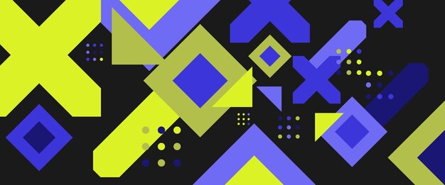 Banner vectorial colorido con diseño abstracto estilo geométrico plano Para fondo de banner presentación de negocios o tecnología folleto web diseño de portada papel tapiz