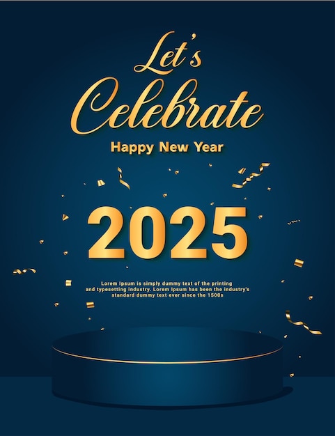 Banner vectorial de feliz año nuevo 2024 en estilo moderno