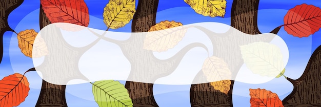 Banner vectorial en un tema de otoño árboles estilizados